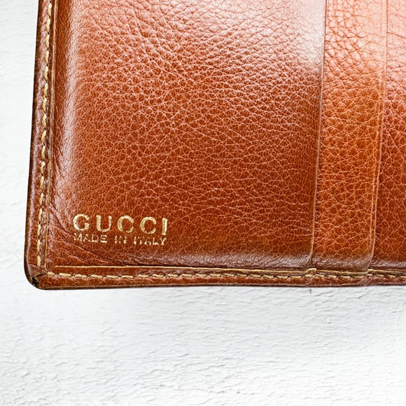 ✨ Vintage Gucci Horsebit Leather Wallet – Made in Italy – Cognac Brown - Picture 5 of 8